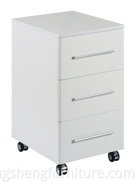 Luxury Office Furniture 3 Drawer Wood File Cabinet With Wheels